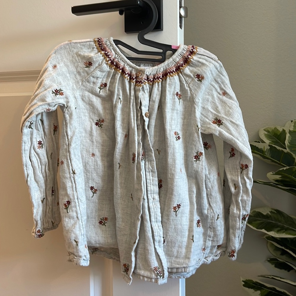 Zara embroidered top